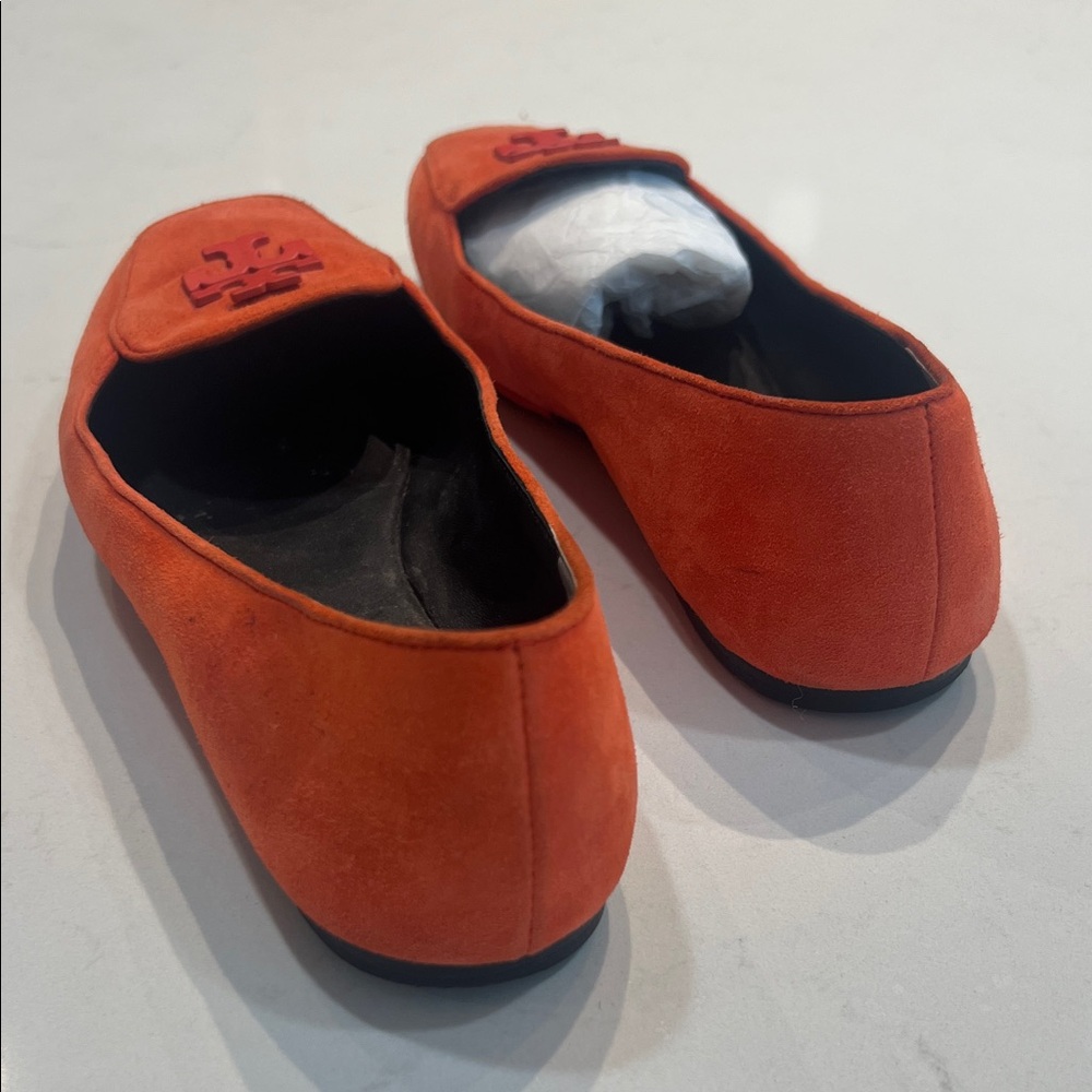 Tory Burch Vibrant Orange Suede Flats - Picture 4 of 6